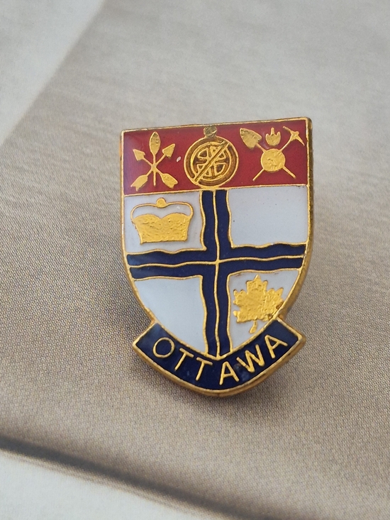 Other - Ottawa Crest Enamel Lapel Pin in Blue, Red, Gold